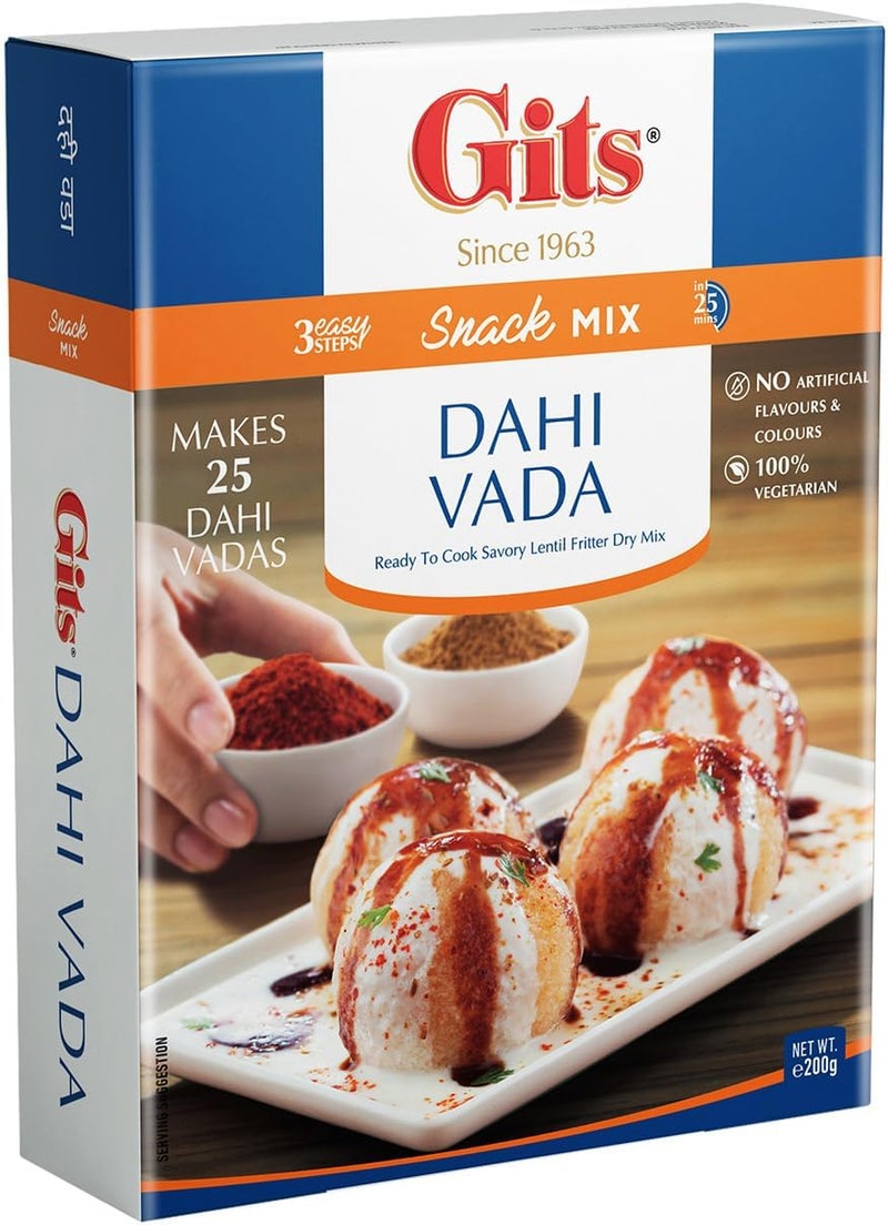 Gits Dahi Vada Mix - Ready to Cook Savory Lentil Fritter Dry Mix, 200g - Image 1